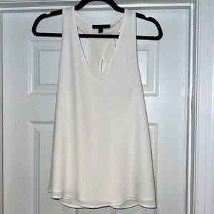 White Flowy Racerback Tank Top